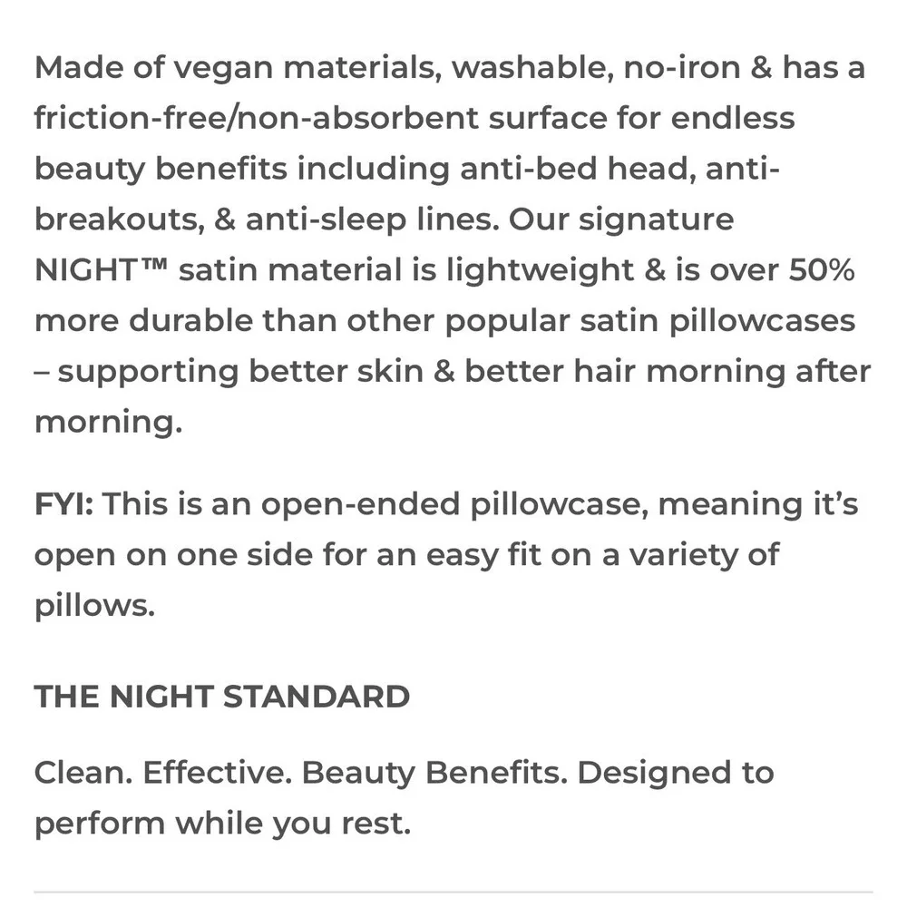Shine By Night Satin Blush King Pillowcase Vegan‎ Pink Hydrating Beauty